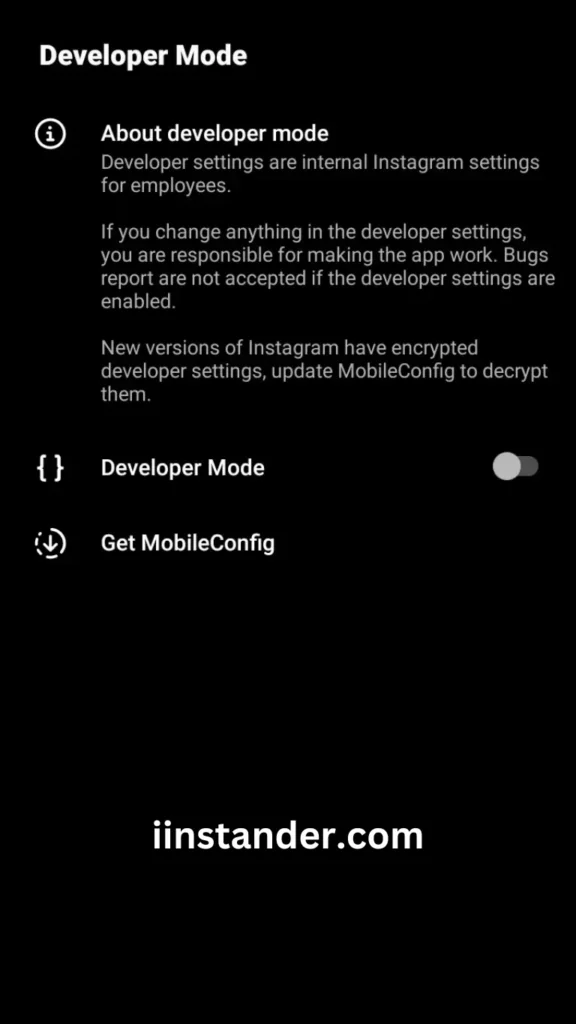 instander-developer-mode